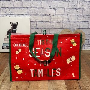 HEB Tamale Grocery Bag Insulated Reusable Foldable Tis The Season